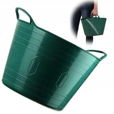 umivalnik za perilo, okrogel, fleksibilen plastični umivalnik, 15 l, zelen
