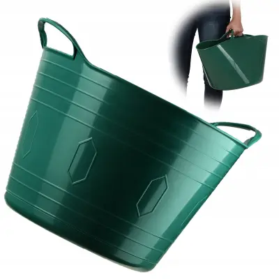 umivalnik za perilo, okrogel, fleksibilen plastični umivalnik, 26 l, zelen