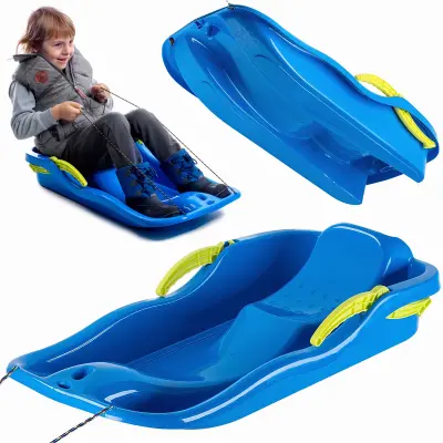 Sled Drsenje z Zavoro Naslonjalo Plastični Bob Drsenje Velike Z Vrvico
