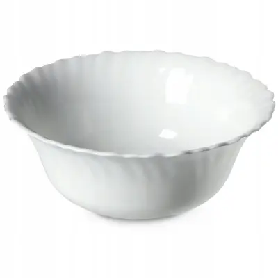 Steklena solatna skleda za prigrizke, solata 17 cm, skleda za juho, bela