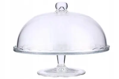 stojalo za torto s steklenim pokrovom, stojalo, krožnik, 29 cm, darilno