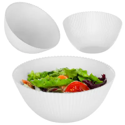 solatna skleda 15 cm, steklena, za juhe, prigrizke, predjedi, bela, z vdolbinami