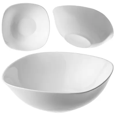 Steklena solatna skleda za prigrizke, solata 19 cm, skleda za juho, bela