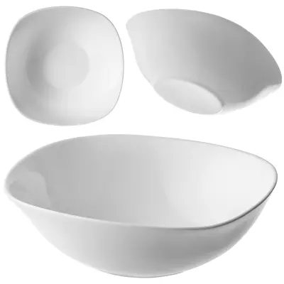 Steklena solatna skleda za prigrizke Solata 16 cm Skleda za juho Bela