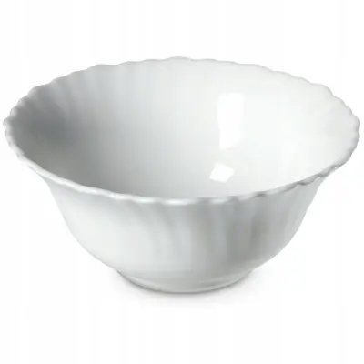 Steklena solatna skleda Skleda za solato, sadje, prigrizke, bela 13 cm