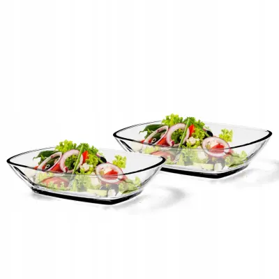 Steklena solatna skleda Shoulder 230 ml Preproste sklede Set 2 kosov
