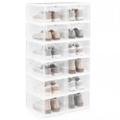 Komplet 12 škatel za čevlje z odklopnimi vrati