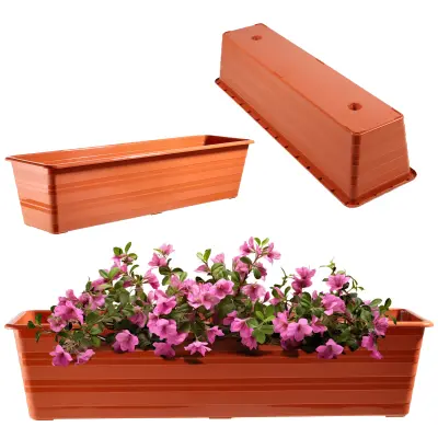 Balkonski lonec 60 cm Cvetlični lonec Balkonski terakotni cvetlični lonec