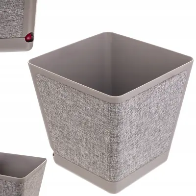 Prevleka za cvetlični lonček s kvadratnim stojalom, vzorec taupe blaga, 30 cm
