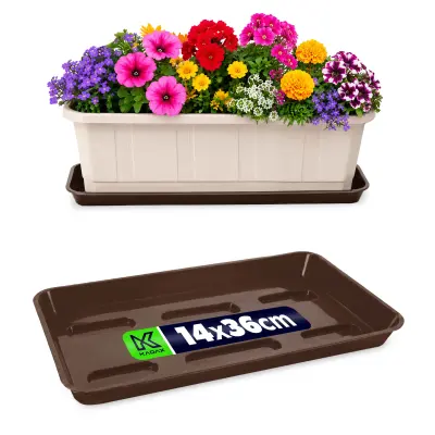Stojalo za cvetlične lončke 40 cm, balkonsko korito, plastični pladenj