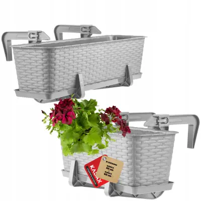Balkonski lonec 40+60 cm, stojalo za cvetlične lončke, ročaji 2 kosa