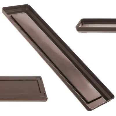 Stojalo za cvetlični lonček 50 cm pravokotni pladenj moka plastika
