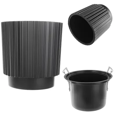 cvetlični lonec 40 cm pokrov z vložkom črn plastični cvetlični lonec