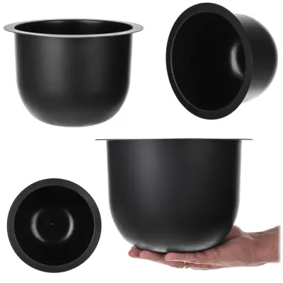 Loft okrogel vložek za cvetlični lonec za gredice, črne barve 24 cm