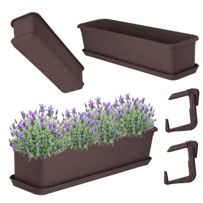 Balkonski lonec 60 cm, stojalo za cvetlične lončke, ročaji, balkon