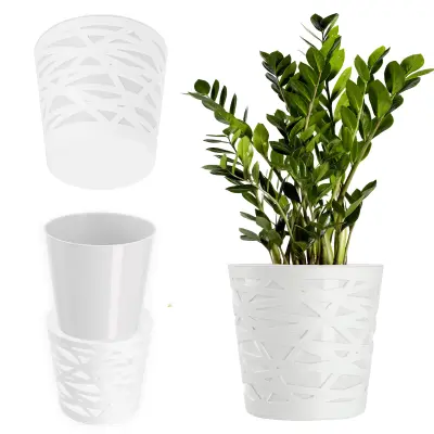 Vložek za cvetlični lonec iz plastike za rože in rastline 17 cm bel