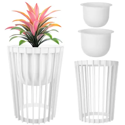 Loft dvostransko stojalo za rože belo 39,5 cm + 2x vstavka