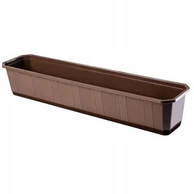 Balkonski lonec 80 cm, cvetlični lonec, balkonski rjav