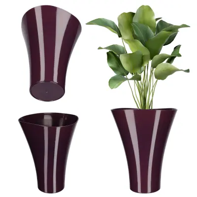 Pokrov za cvetlični lonec, plastični, vijoličen, 16 cm
