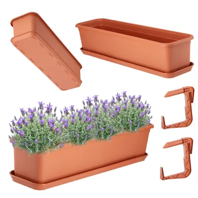 Balkonski lonec 60 cm, stojalo za cvetlične lončke, ročaji, balkon