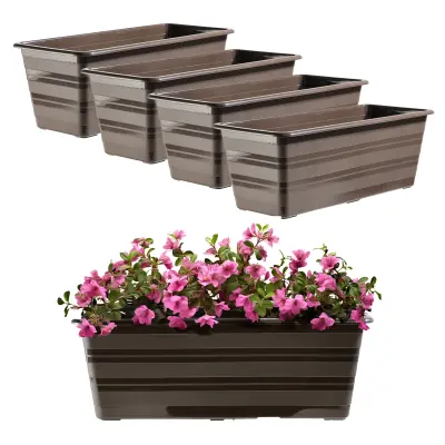 balkonski cvetlični lonec velik cvetlični lonec 40 cm paket rož 4 kosi stojalo za rože