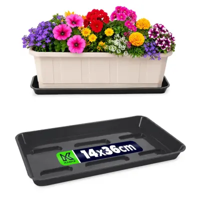 Stojalo za cvetlične lončke 40 cm, balkonsko korito, plastični pladenj