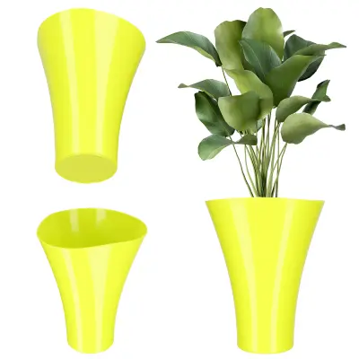 cvetlični lonec, cvetlični lonec, pokrov za rastline, stojalo za rože, plastika, rumena, 16,5 cm