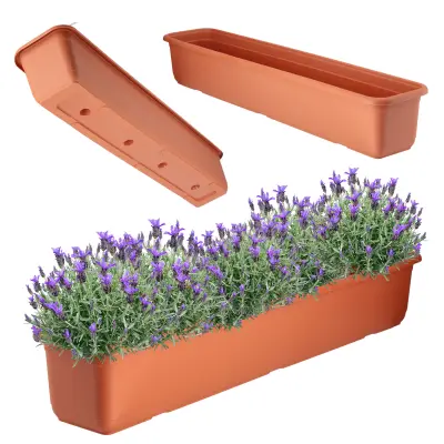 balkonski cvetlični lonec 80 cm plastični podolgovat cvetlični lonec