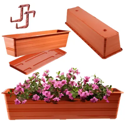 Balkonski lonec 60 cm, stojalo za cvetlične lončke, ročaji, balkon