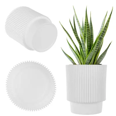 cvetlični lonec 17 cm pokrov za rastline plastični cvetlični lonec bele barve
