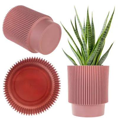 cvetlični lonec 17 cm pokrov za rastline plastični cvetlični lonec roza