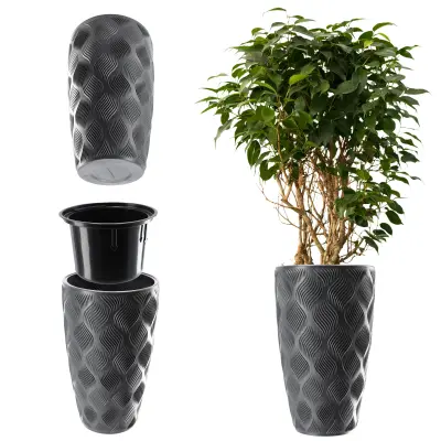 cvetlični lonec z vložkom 58 cm pokrov za cvetlični lonec plastika visok