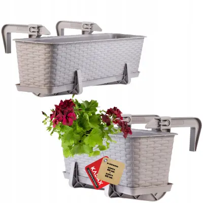 Balkonski lonec 40+60 cm, stojalo za cvetlične lončke, ročaji 2 kosa