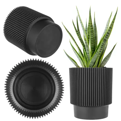 cvetlični lonec 17 cm pokrov za rastline plastični cvetlični lonec črne barve