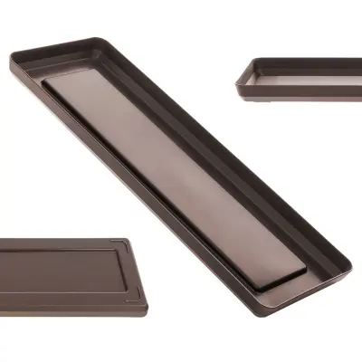 Stojalo za cvetlični lonček 40 cm pravokotni pladenj moka plastika