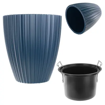 cvetlični lonec 40 cm pokrov vložek cvetlični lonec moder plastika