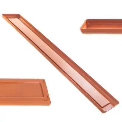 Stojalo za cvetlični lonček 80 cm pravokotni pladenj opečnato rdeča plastika