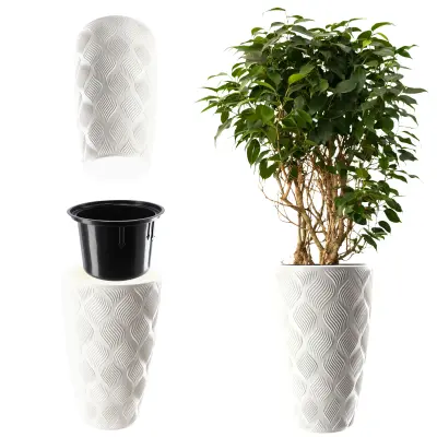 cvetlični lonec z vložkom 48 cm pokrov za cvetlični lonec plastika visok