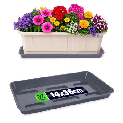 Stojalo za cvetlične lončke 40 cm, balkonsko korito, plastični pladenj