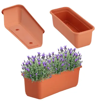 Balkonski lonec 40 cm Cvetlični lonec Balkonski cvetlični lonec Terakota