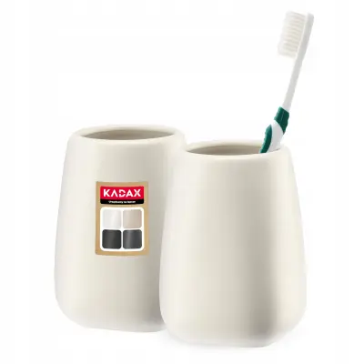 Kopalniška skodelica za zobno ščetko, zobna pasta, keramična posoda, bela, 2x