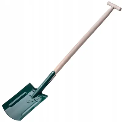 Lopata za kopanje, ravna kovinska, ergonomski ročaj, 116 cm, trdna