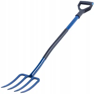 Vile za kopanje zemlje in komposta, 4-zobe, gospodinjske, kovinske, trdne, 130 cm