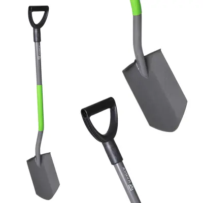 Lopata ostra 119 cm kovinska vrtna ergonomska lopata s koničastim ročajem