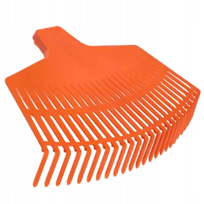 Vrtne grablje za listje in travo, kremplji, brez ročaja, plastika, oranžne