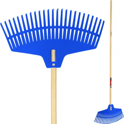 grablje za listje, vrt, trava, lesen ročaj, 166 cm, univerzalne grablje