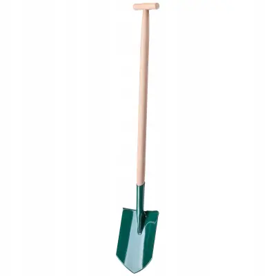 Ostra kovinska vrtna lopata z lesenim ročajem, močna 116 cm