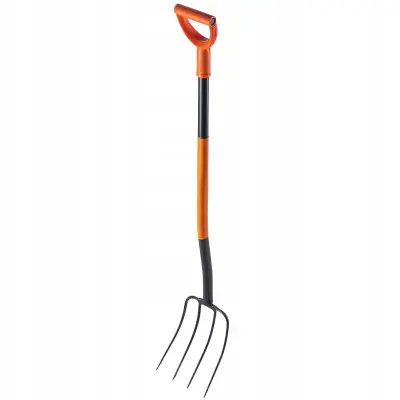 Vrtne vile 4-krake kovinske ergonomske vile za seno in kompost 132 cm