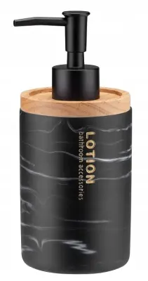 Dozirnik mila za tekoče milo in gel 250 ml črne barve, imitacija marmorja