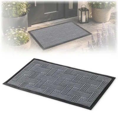 Vhodna predpražnik za čevlje, za zunanjo in notranjo uporabo, guma, 75x45